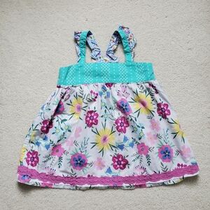 Matilda Jane Floral Imagination Open Back Flutter Sleeve Top sz6